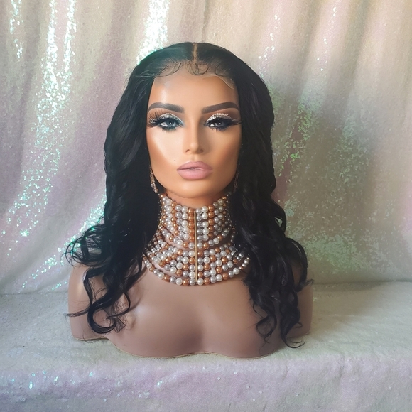 100% Brazilian virgin human hair closure wig 16